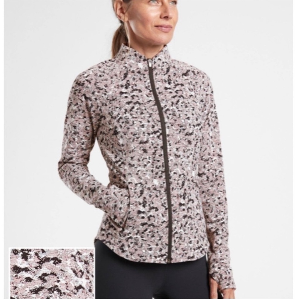 Athleta Women's Patterned Utility Jacket in Pink and Black